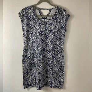 T by Talbots Petites Blue White Dress Sz Sp